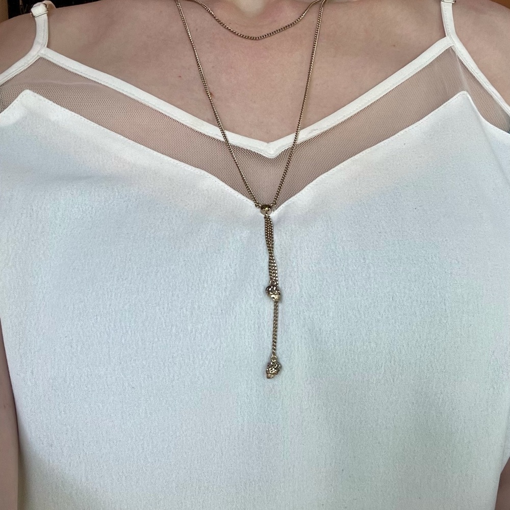 Alexander McQueen Double Wrap Skull Necklace